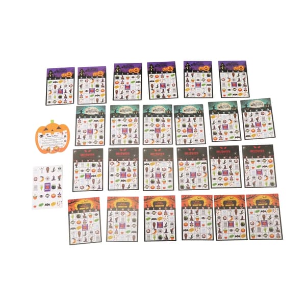24-spiller Halloween Bingo Sæt Med Holdbart Papir Og Talkort