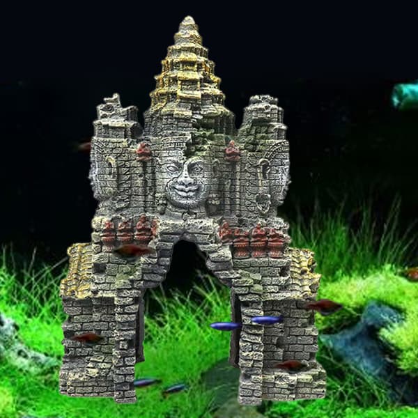 Akvarium Resin Dekor Bodhisattva Statue Gjemmested Hule for Betta Reker