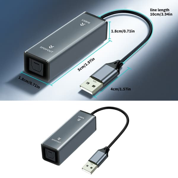 Rask installasjon USB A til SPDIF Audios Adapter for TV PC
