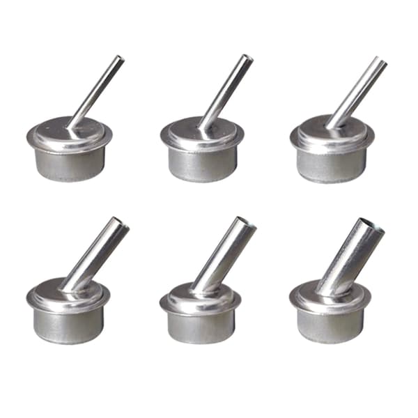 6 stk. erstatningsluftdyser for Quick 861DW/861X varmluftspistol - 45° bøy