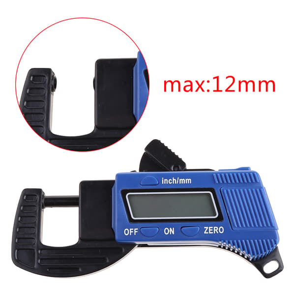 Elektronisk Digital LCD 0-12,7 mm Tjocklekssmärt, Kolfiber Mikrometer Mätare