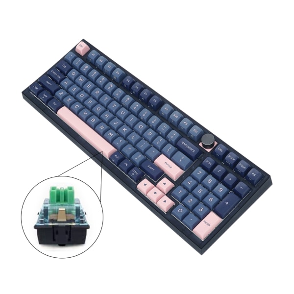 GK980 98 Näppäimet RGB Nuppi Ohjaus Gaming Hot Swap Mekaaninen Switch Gamer Näppäimistöt Gateron Glacier Switch