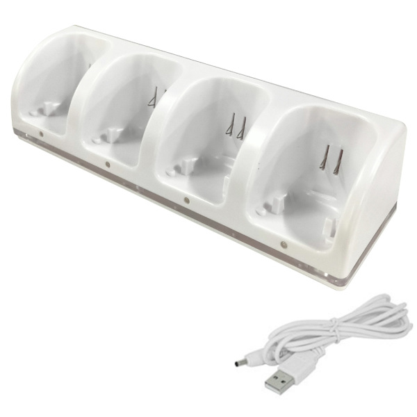 Opladningsholder til WII U Game Console 4 Ports Deck Ladesæt