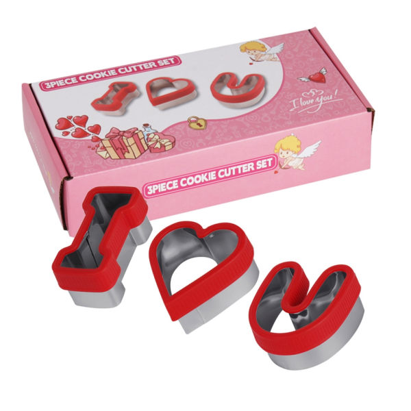 Rustfrit stål Valentine Cookie Kiks Cutter Forme Candy DIY Fondant Form