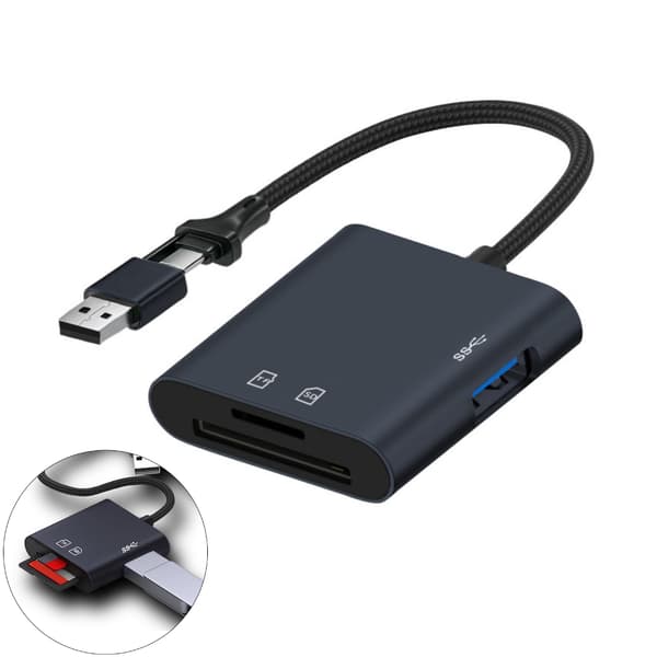 Nopeat USB3.0-sovittimet korteille, jotka tukevat USB A:ta ja USB C:tä