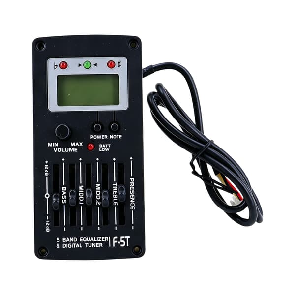 5-bånds guitar-equalizer med digital tuner til akustisk guitar