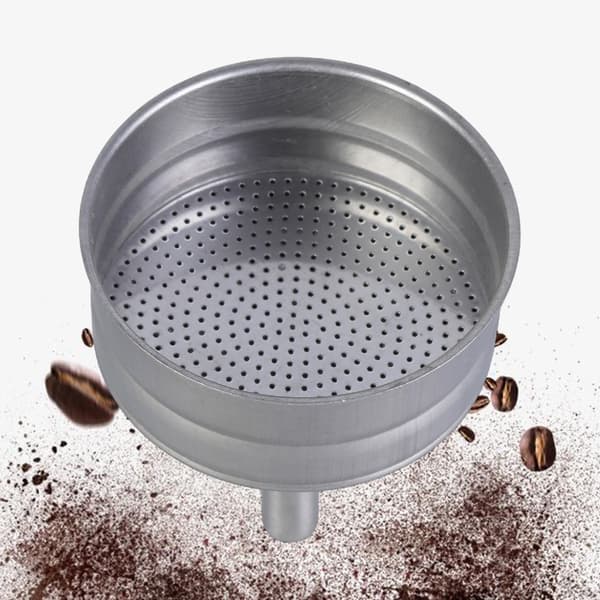 Kaffetragt i rustfrit stål til kander, 6 kops kapacitet, holdbar og rustfri