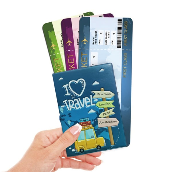 Söpö ja käytännöllinen organizer passien ja korttien case Blue