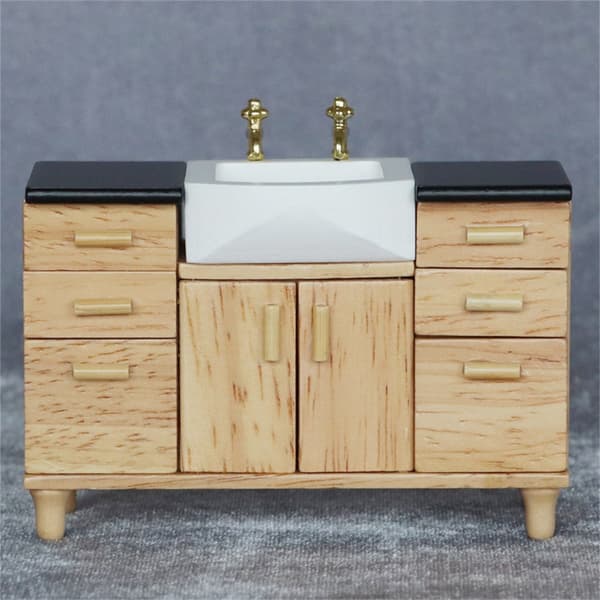 1/12 Miniatyr Håndvaskskap for Dukkehus Baderomsscenevisning