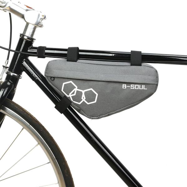 Cykelram Fram Topprörsväska Triangelväska Cykelsadelväska Gray