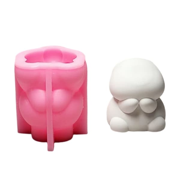Dyrestøbeforme 3D Kaniner Lysforme Silikoneform Ornamentforme
