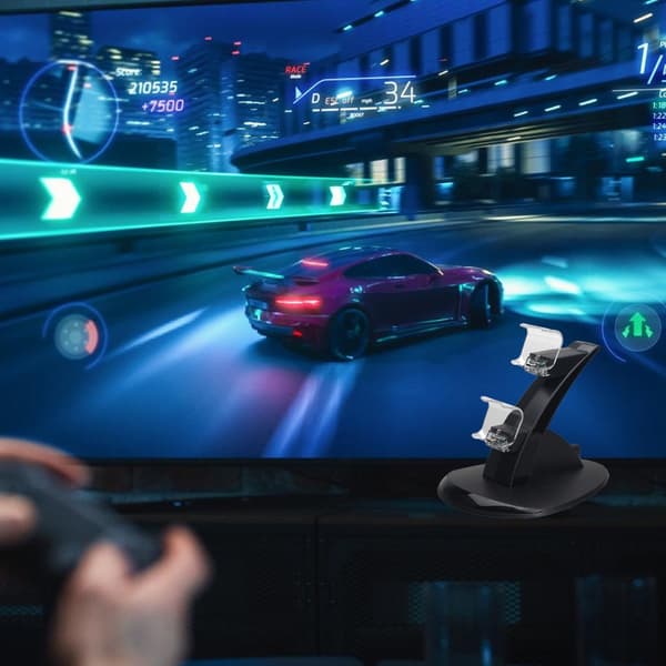 USB-drevet dobbelt controller oplader standerholder egnet til P4 Gamepad