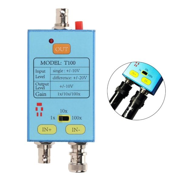 T100 Oscilloskop Differential Probe Kit Signalförstärkare Förstärker svag signal