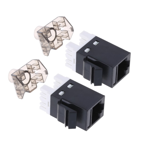 2 stk UTP CAT6 nettverksmodul RJ45-kontakt Kabeladapter Keystone-jack