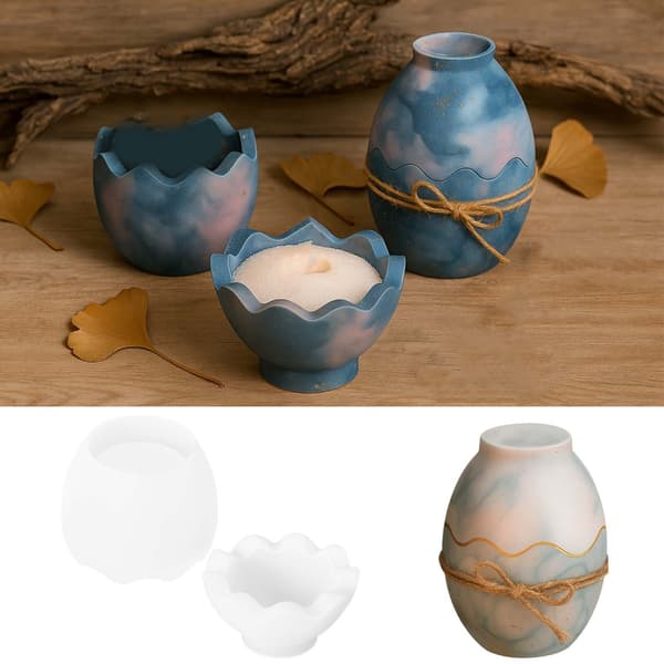Silikon oppbevaringsboksformer, eggformede lysestakeformer for oppbevaring