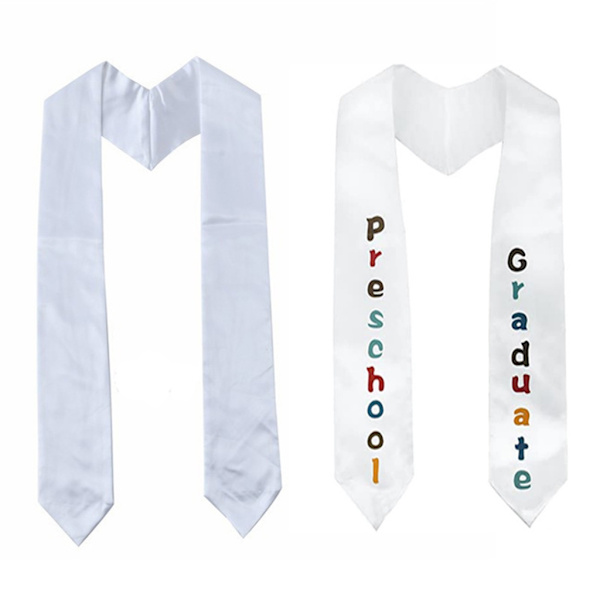 Hvid farve Graduation Sash Stole International Study Kids Photography Sash White 140CM