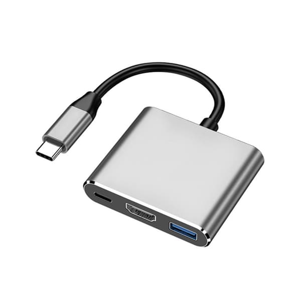 3-i-1 USB C till USB3.0+HDMIs+PD100W Adapter för snabbladdning & 5Gbps data