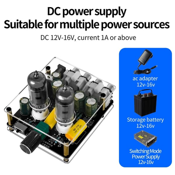 Kompakt HiFi Rør Preamp Buffer Høyttaler 6K4 Rørforforsterker Forsterker