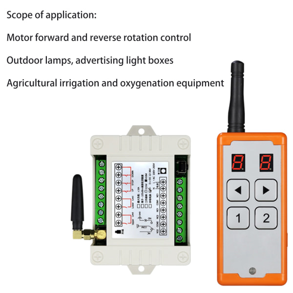 RF-fjärrkontroll 12V-48V 4-kanals Universal 315Mhz/433Mhz fjärrkontroll för motorvattenpumprelämottagare och sändare null - 433mhz