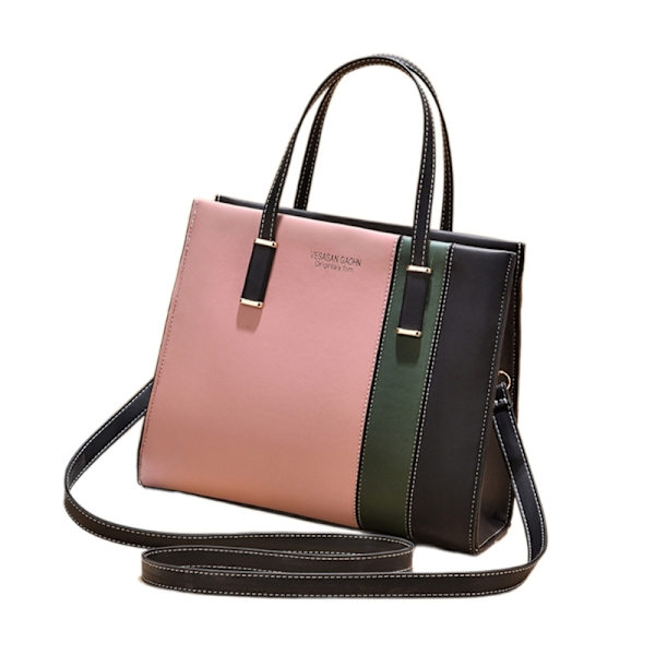 LLadies Crossbody Olkalaukku Väri Block Shouder Bag käsilaukku Pink and black