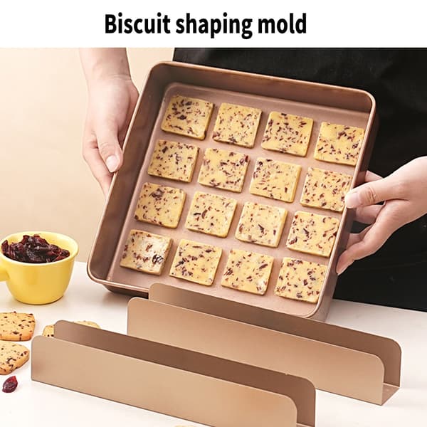 4 st Rektangulära Bakformar i Kolstål för Kakor och Desserter