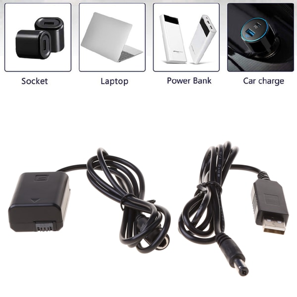 USB power Dummy-batteri för Sony A6000 A6500-tillbehör