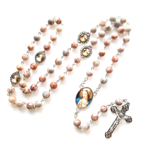 Pärlor Rosenkrans Halsband Saint Heliga Benedictus Medalj Tro Jerusalem för kvinnor