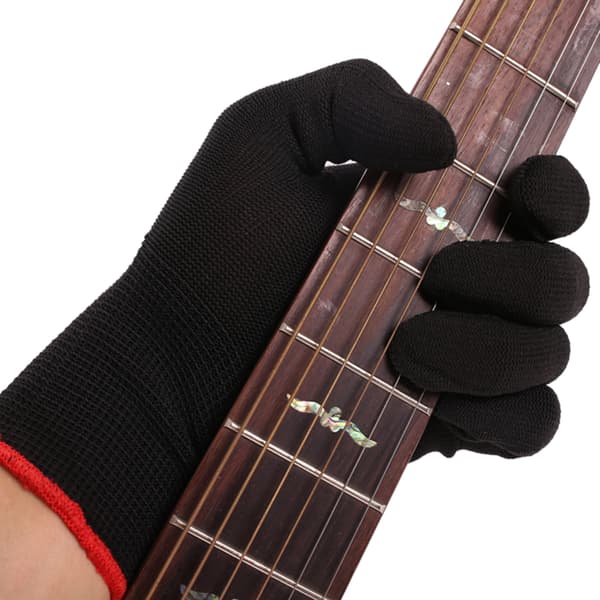2 st Anti-slip handskar Gitarr Bas Handskar Musikinstrument Övning Handskydd S