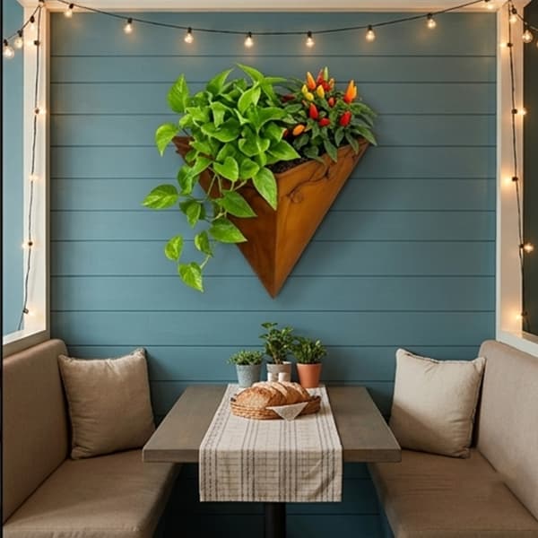 Hängande Triangulär Blomvas Arrangemang Växtkruka Balkongdekoration