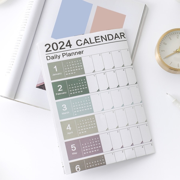 2024 Väggkalender Planer Sheet Årlig Månatlig Veckodaglig Dagsplanerare Att göra Lista Hängande agenda Schema Organizer null - A