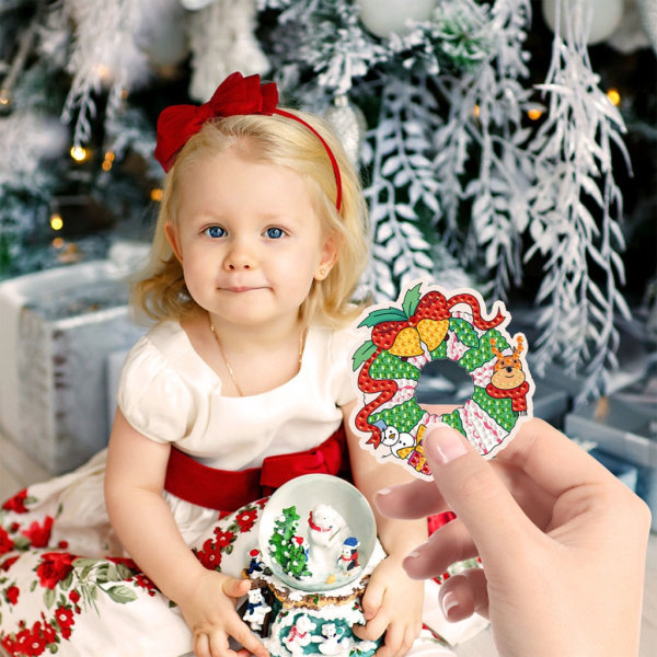 Jul gör-det-själv-nyckelring Konsthantverkssatser Shine Diamantmålning för barn Interaktion Festmaterial Tillbehör Klassrumsrekvisita null - 1