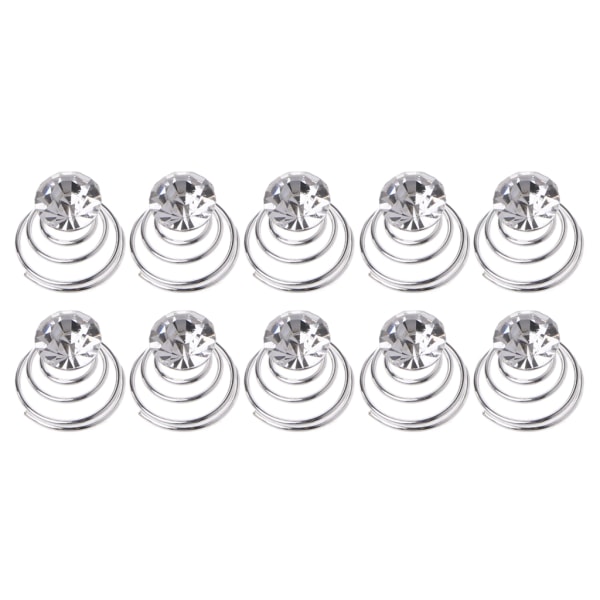 10 st Elegant spiral hårnålar med kristall- eller pärlvirvelhårvridningar Hårklämmor Present till bröllopsbröllopsfest null - A