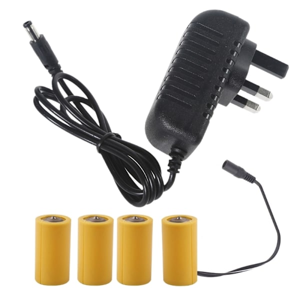 110V 220V Strømforsyning Bytt ut 4 stk 1,5V C batteri for klokkelekelys LED