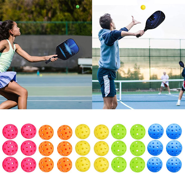 Pickleball-bolde med 40 små borede huller, holdbar og ensartet hop Orange