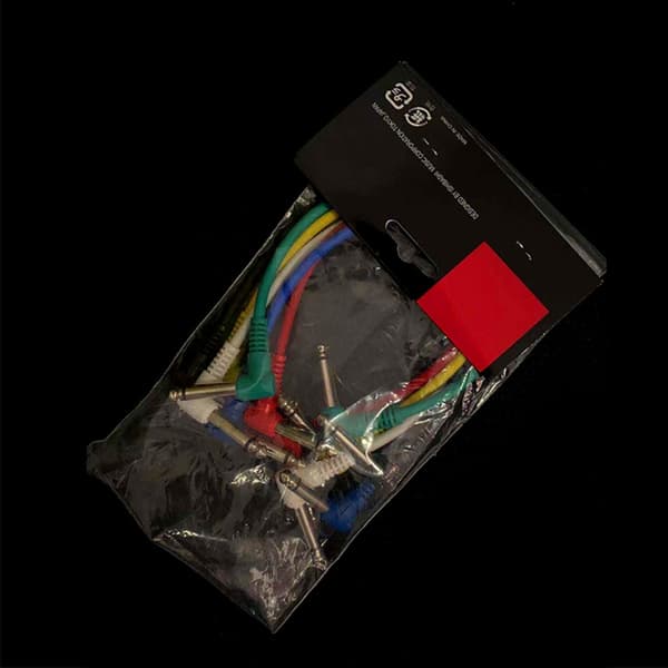 6 stk. gitarpedalkabel effektkabel ledning rett vinkel pedalbrettkabler