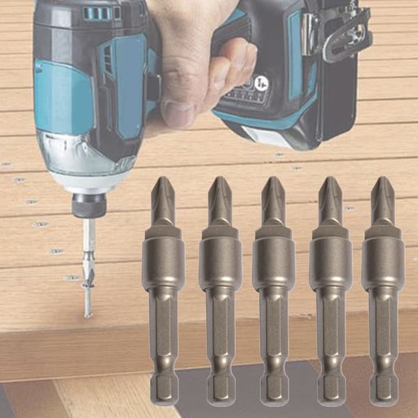 Industriell styrke krysshodebits, pakke med 5, innebygd magnetisk fastholdelse