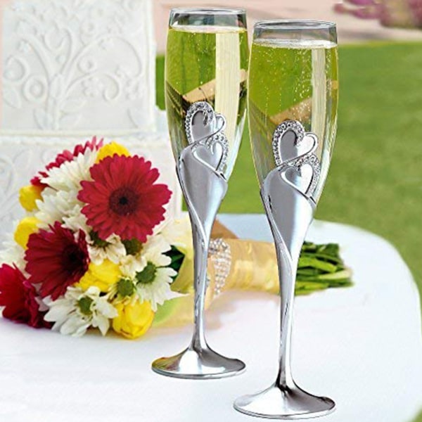 Genomskinlig Champagneflöjt Champagnemugg Glasmaterial Champagneglas Cocktailkopp för födelsedagsbröllopscampingfest Rose gold
