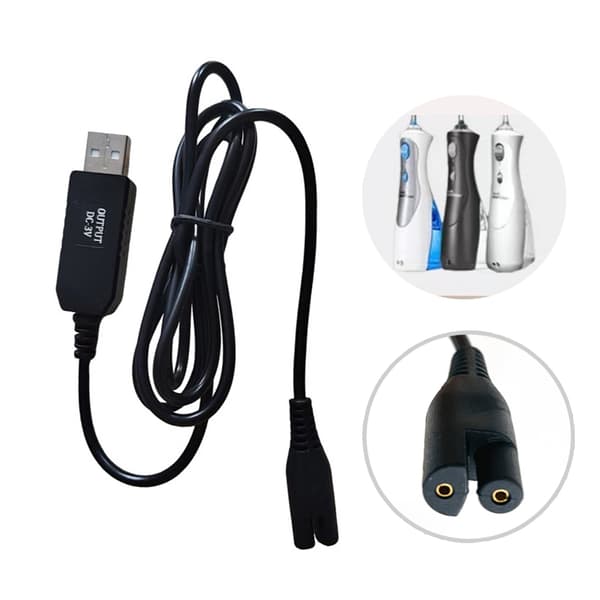 USB-ladekabler for 3V tannirrigator strømadapter hurtigladekabel