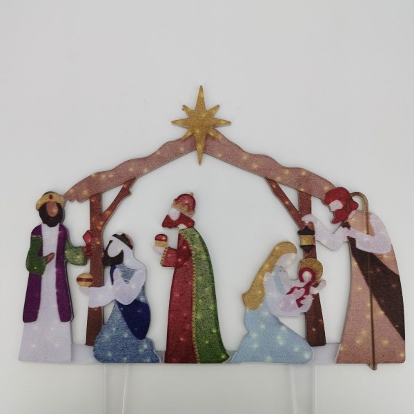 Led julkrubba serien markstake akryl Jesus julkrubba set prydnad för hem utomhus trädgård gräsmatta dekoration null - 4