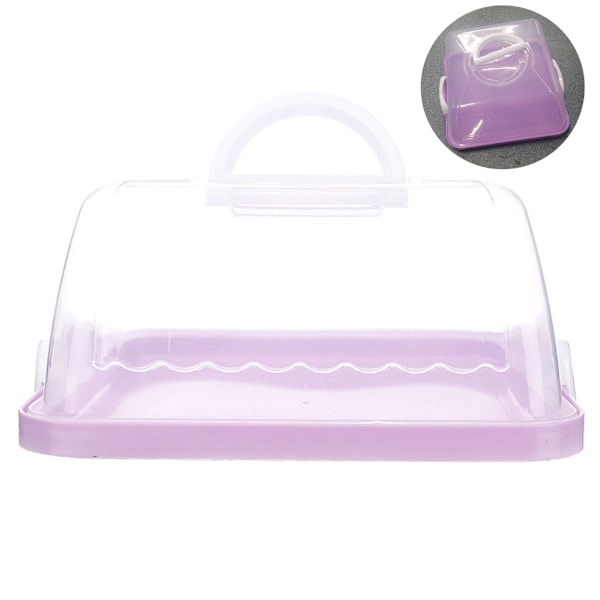 Bärbar Plast Square Cake Box Cupcake Dessert Behållare för Case Handhållen för