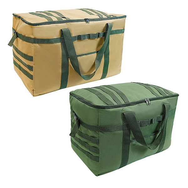 Kannettava retkeilyruokailuvälinepussi Ulkona kannettava piknikastiastojärjestäjä Trumpet Army Green