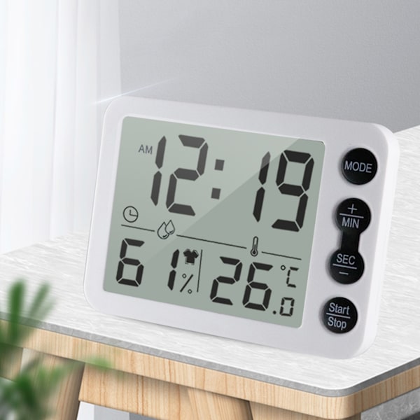 Digital Termometer Hygrometer Väckarklocka Timer Temperatur Luftfuktighetsmätare