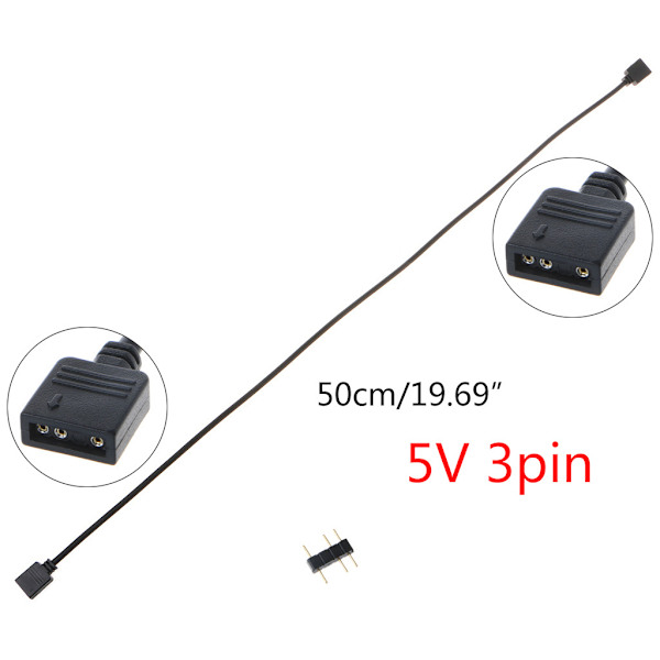 RGB-jakajakaapeli 5V 3-nastainen sovitinkaapeli Tietokone CPU tuuletin Jakaja power RGB-liitäntäliitin keskitin