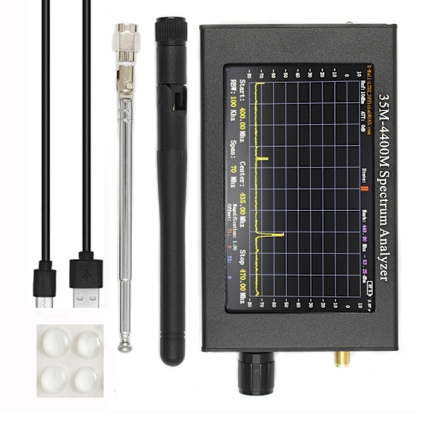 Frekvensanalysator 4,3-tums LCD-skärm Spektrumanalysator 35M-4400Mhz ADF4351