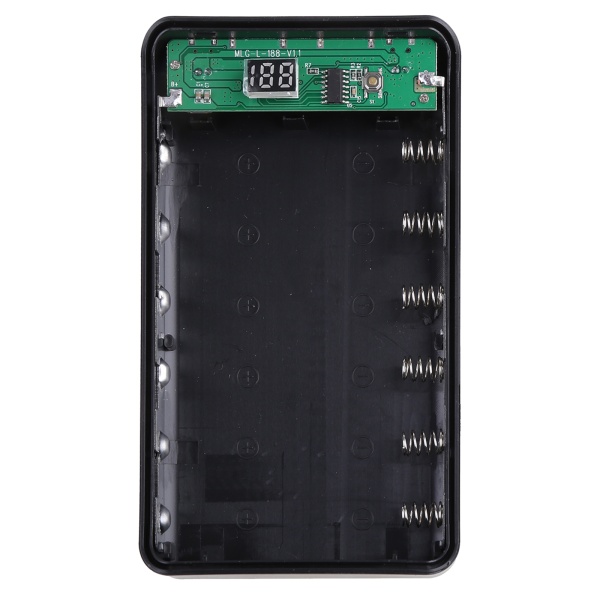 6x18650 Batteri Power Bank för Case Förvaringslåda Mobiltelefon Laddare Batterihållare Laddningslåda för Shell A6 LCD Displa Black