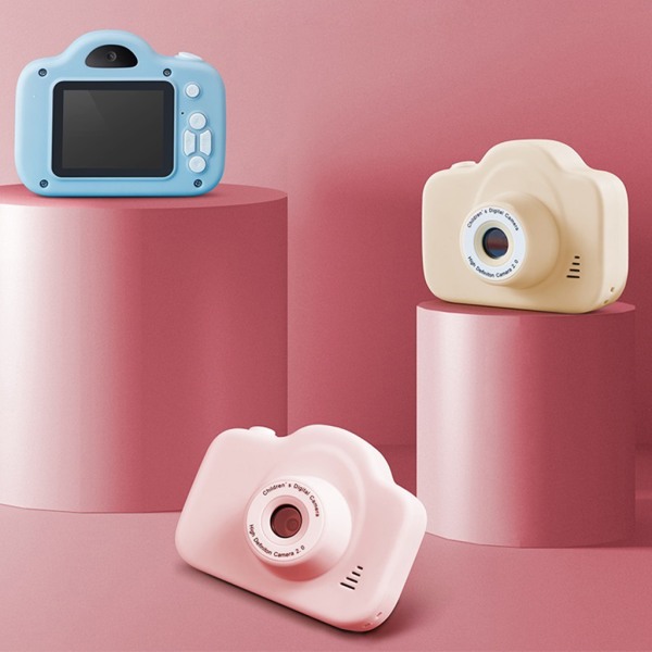 Mini tecknad kamera högupplöst skärm Pedagogiska barnleksaker Bärbar Video Digitalkamera för X22 Blue