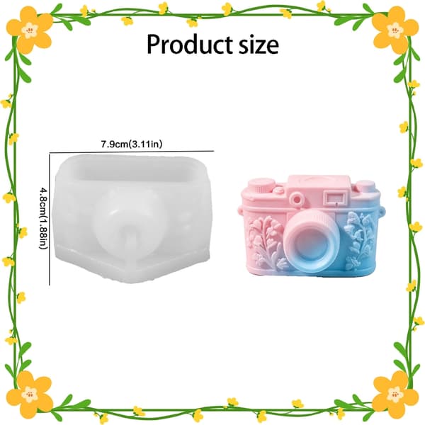 3D Valley Blomsterpreg Silikonform Kameraformet Silikonform