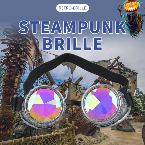 Retro Cosplay Vintage Rivet Steampunk Goggles Glasögon Svetsning Gothic Glasögon Bronze