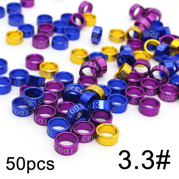 50st Fågelring Benband Metalletiketter Clip on Ben Rings för Bantam Finch Lovebird