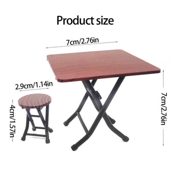1/12 Skala Dockhus Möbler Set Plast Hopfällbart Bord och 4 Stolar 5-pack